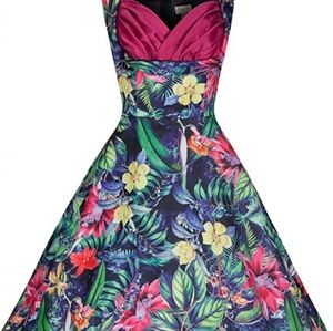 Lindy Bop Ophelia tropical print dress